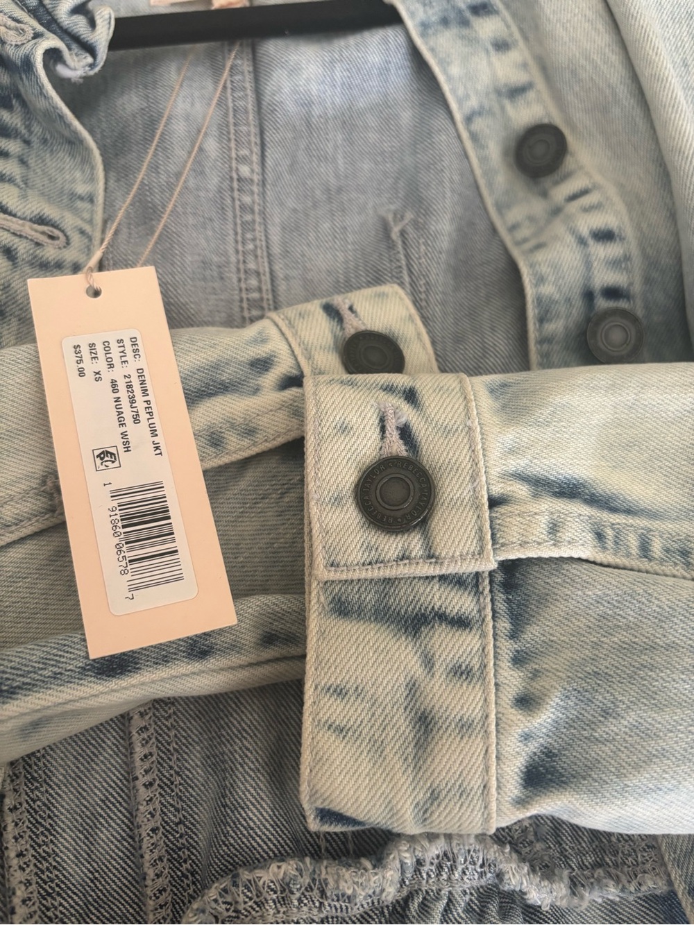 Rebecca Taylor Light Blue Ruffle Denim Jacket - Picture 4 of 4